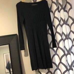 Charcoal dress with gathered front detail